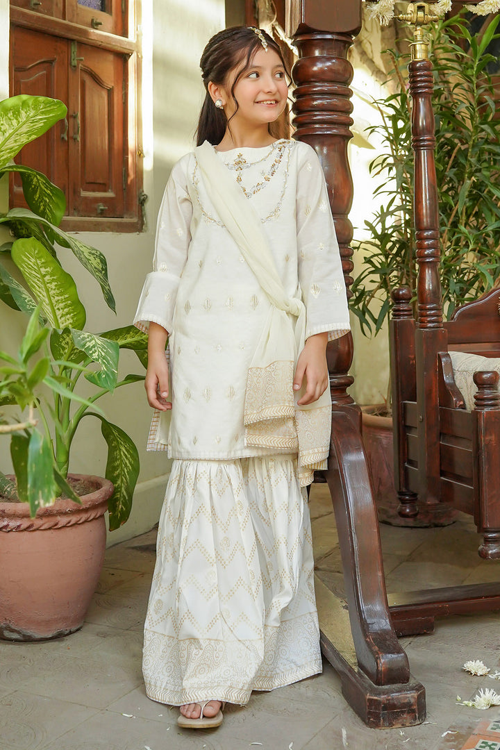 Cotton Jacquard Hand Adda Work 3 Pc Suit - Wear Ochre