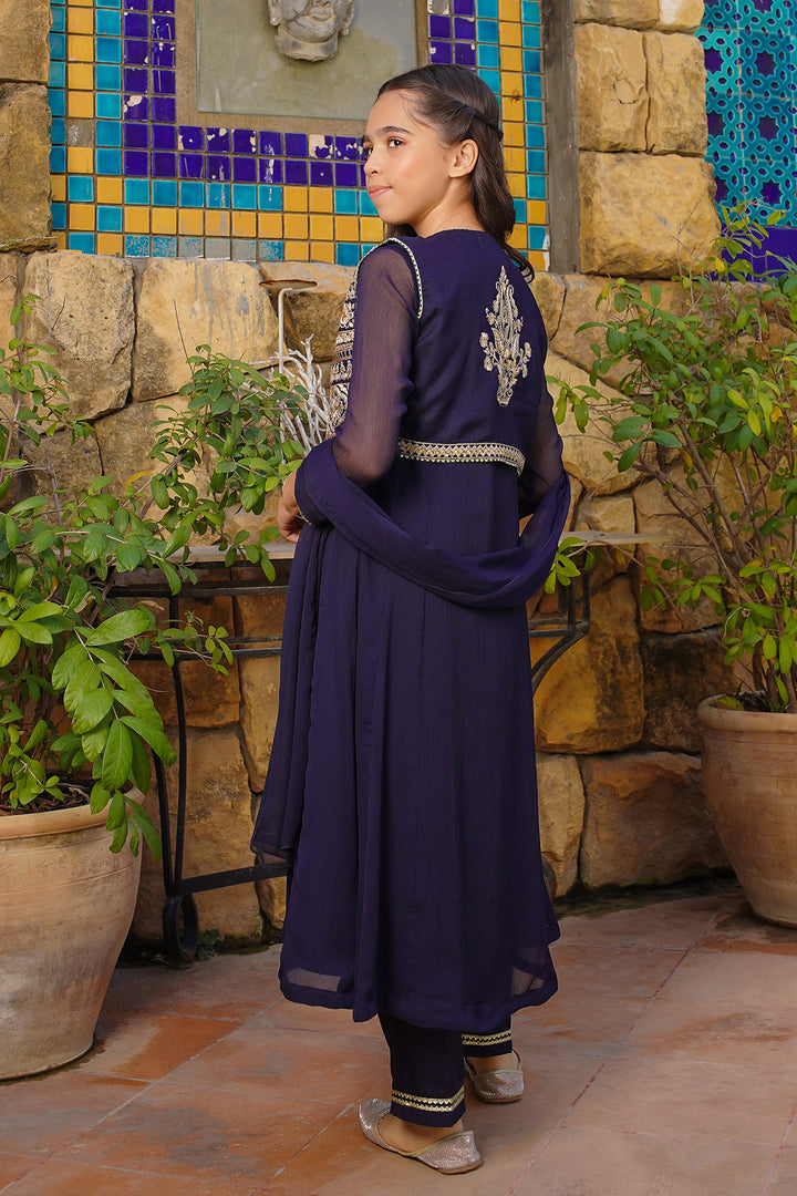 Chiffon Embroidered 3 Pc Suit - Wear Ochre
