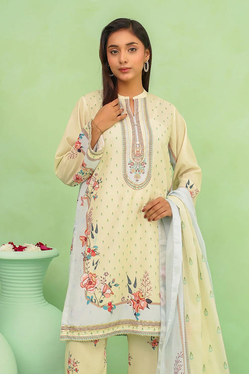 Best Women's Poly Lawn Digital Printed 3 Pc Suit - Wear Ochre -
