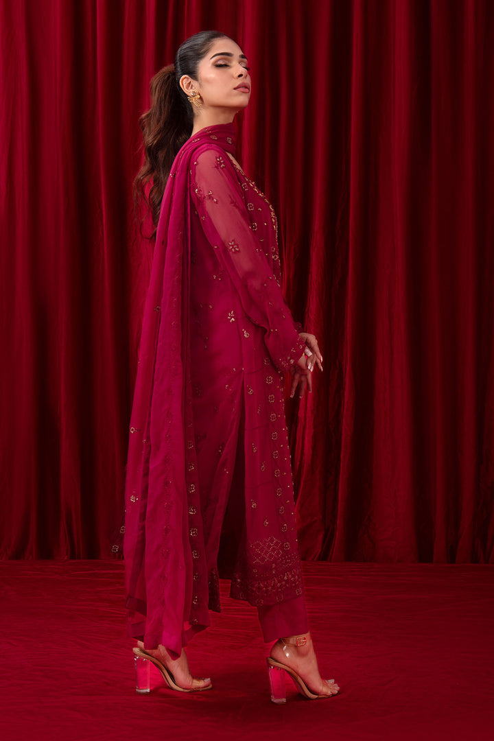 Chiffon Adda + Embroidered 3 Pc Suit - Wear Ochre