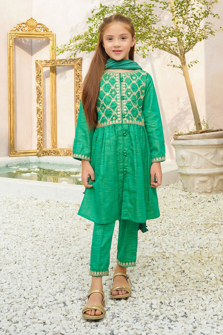 Multi Yarn Cotton Hand Adda Work 3 Pc Suit - Wear Ochre