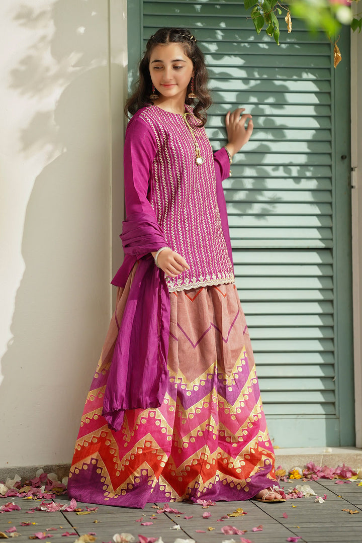 Raw Silk Embroidered 3 Pc Suit - Wear Ochre
