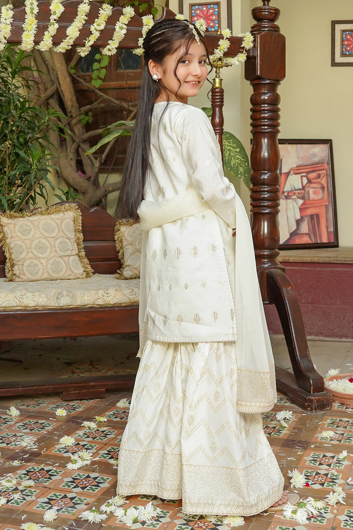 Cotton Jacquard Hand Adda Work 3 Pc Suit - Wear Ochre