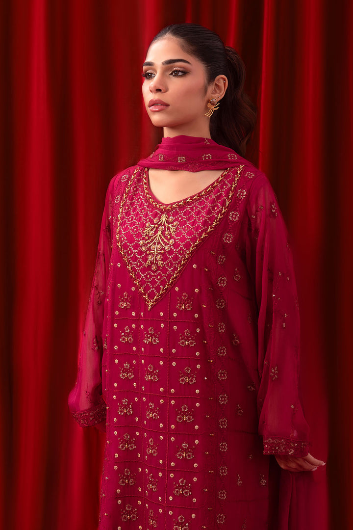 Chiffon Adda + Embroidered 3 Pc Suit - Wear Ochre