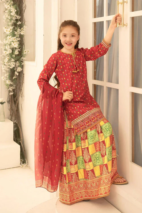Best Herringbone Digital Printed 3 Pc Suit - Wear Ochre -