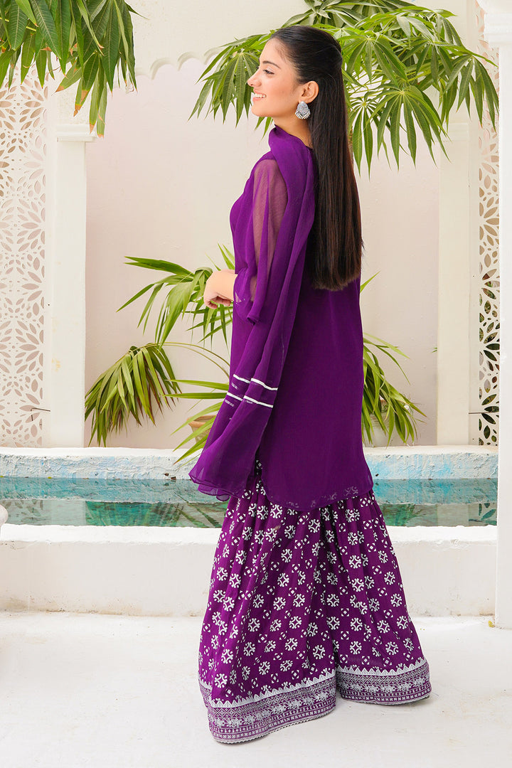 Chiffon Hand Adda Work 3 Pc Suit - Wear Ochre