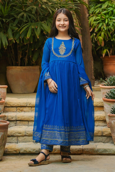Chiffon Hand Adda Work 3 Pc Suit