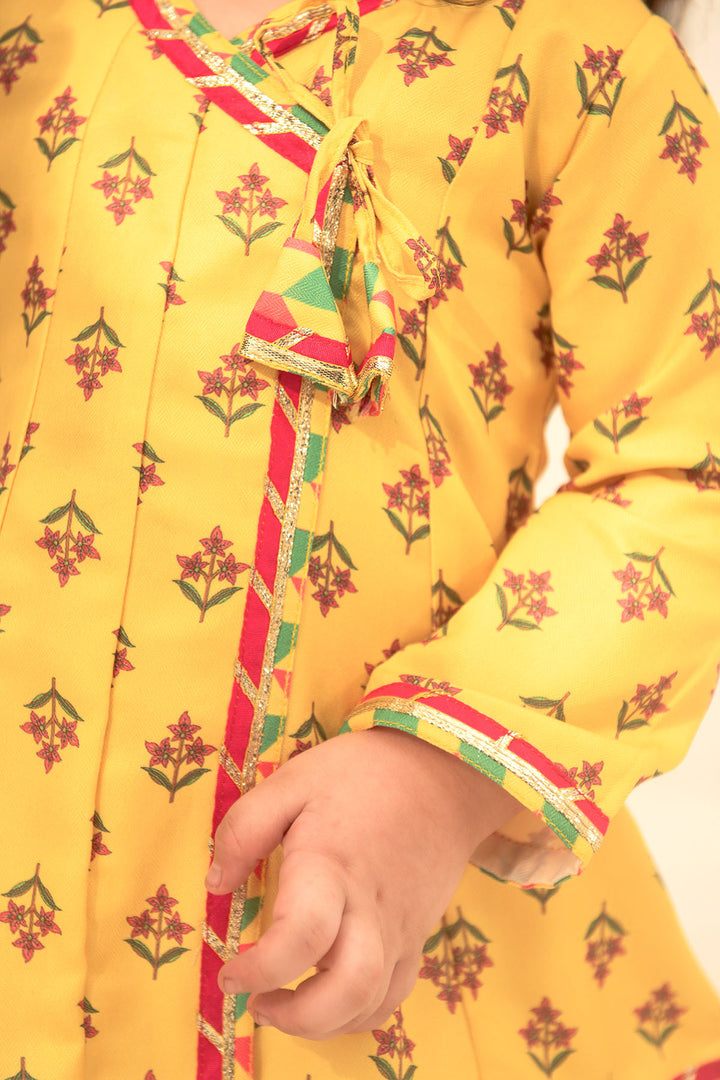 Herringbone Digital Printed 2 Pc Suit - Wear Ochre