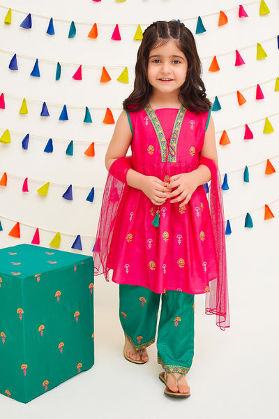 Cotton Silk Printed 3 Pc Suit