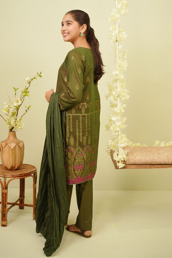 Cotton Jacquard 3 Pc Suit - Wear Ochre