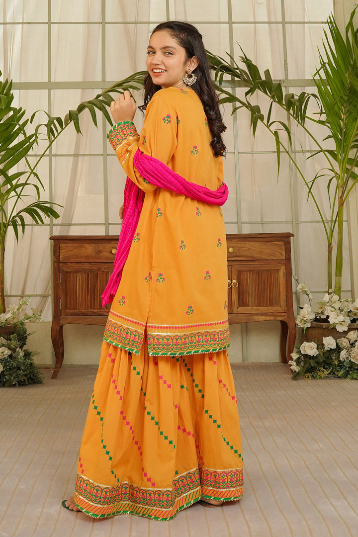 Cotton Printed 3 Pc Suit - Wear Ochre