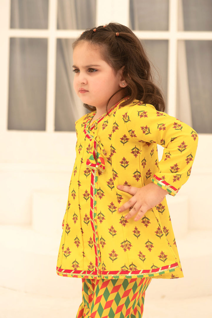 Herringbone Digital Printed 2 Pc Suit - Wear Ochre