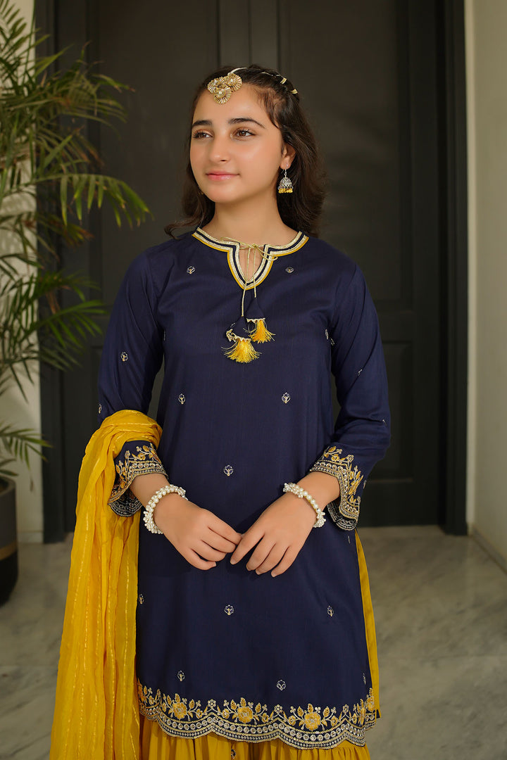 Raw Silk Embroidered 3 Pc Suit - Wear Ochre