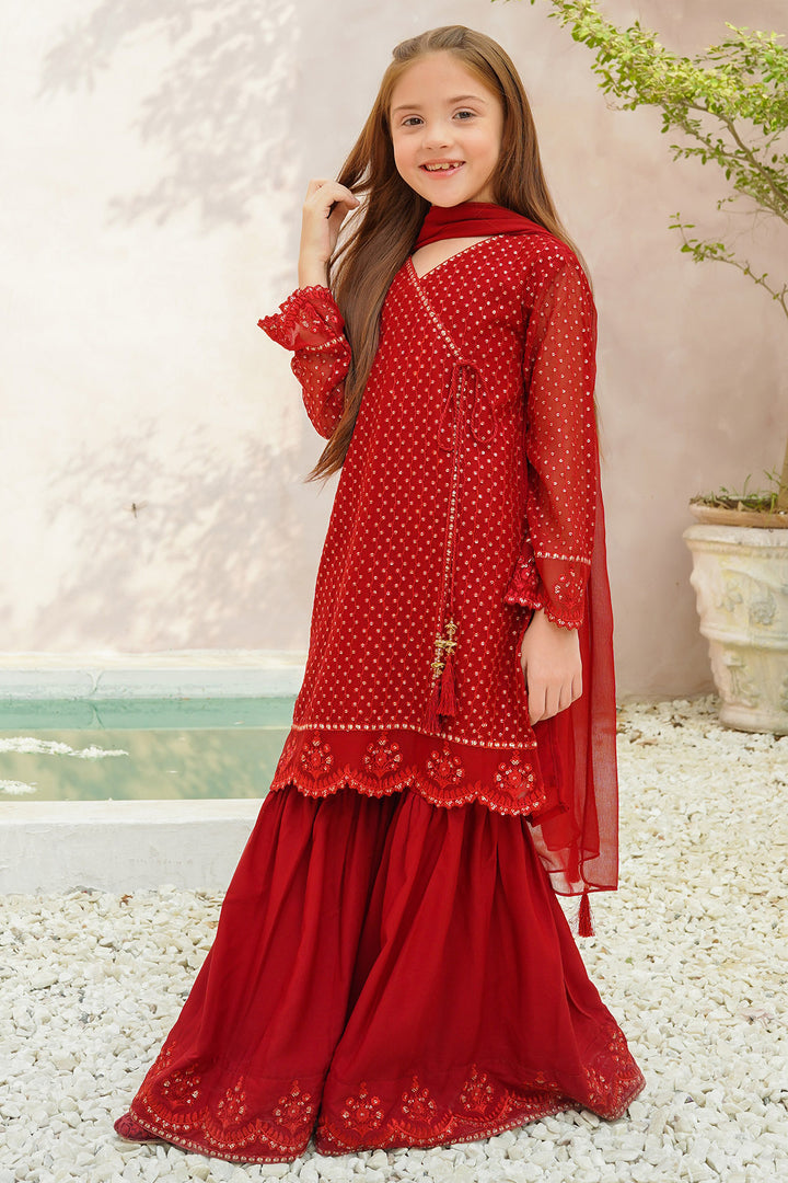 Chiffon Embroidered 3 Pc Suit - Wear Ochre