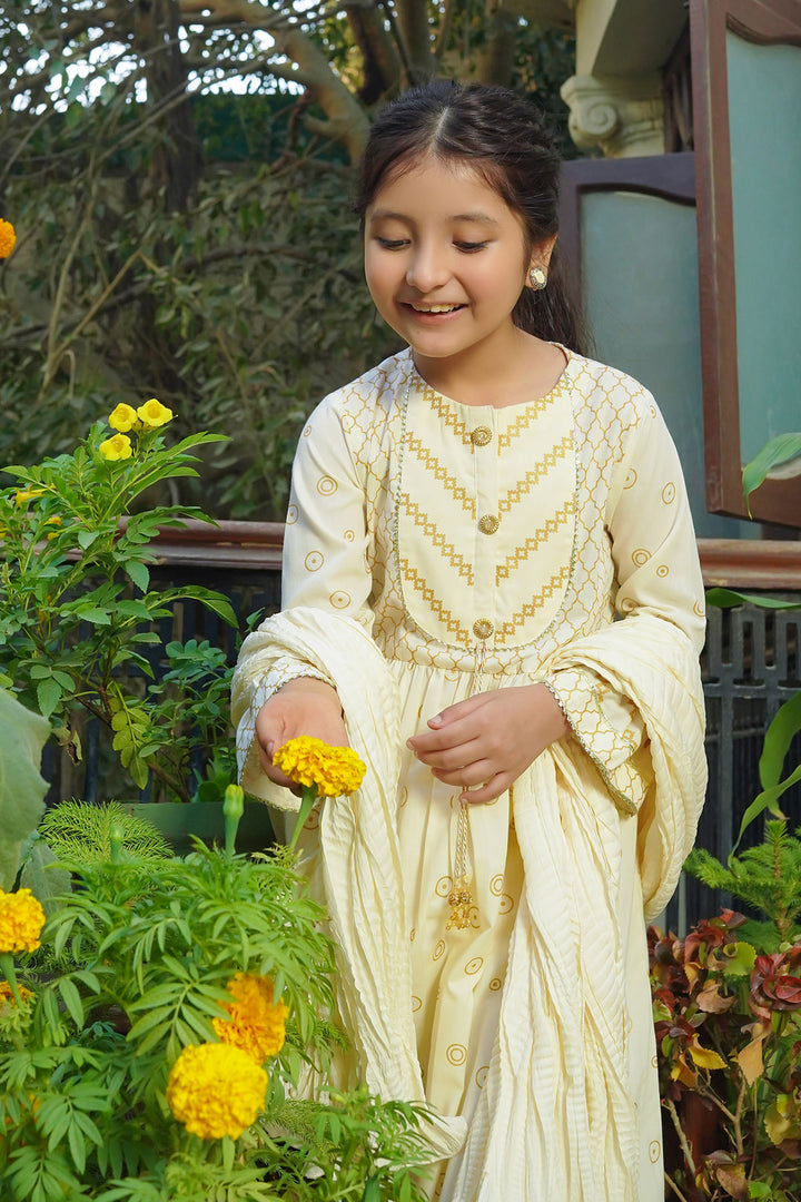 Cotton Printed 3 Pc Suit - Wear Ochre