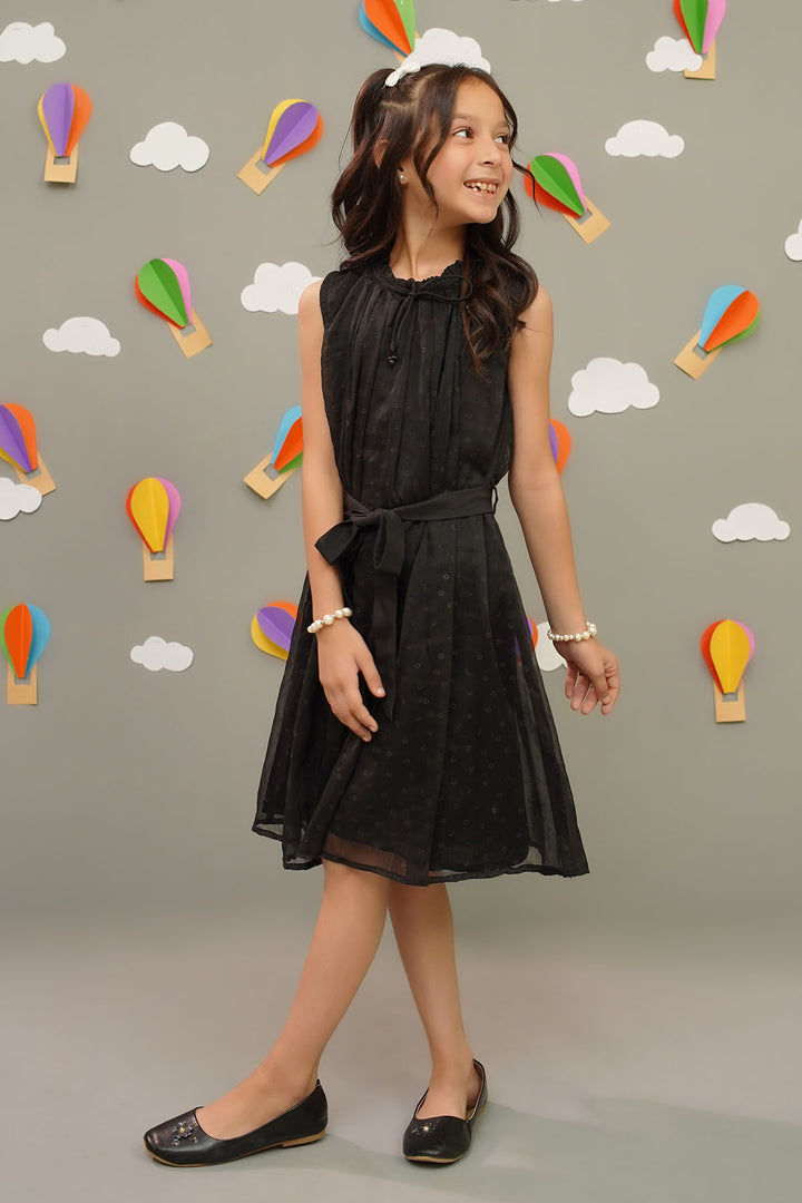 Chiffon Foil Printed Dress - Wear Ochre