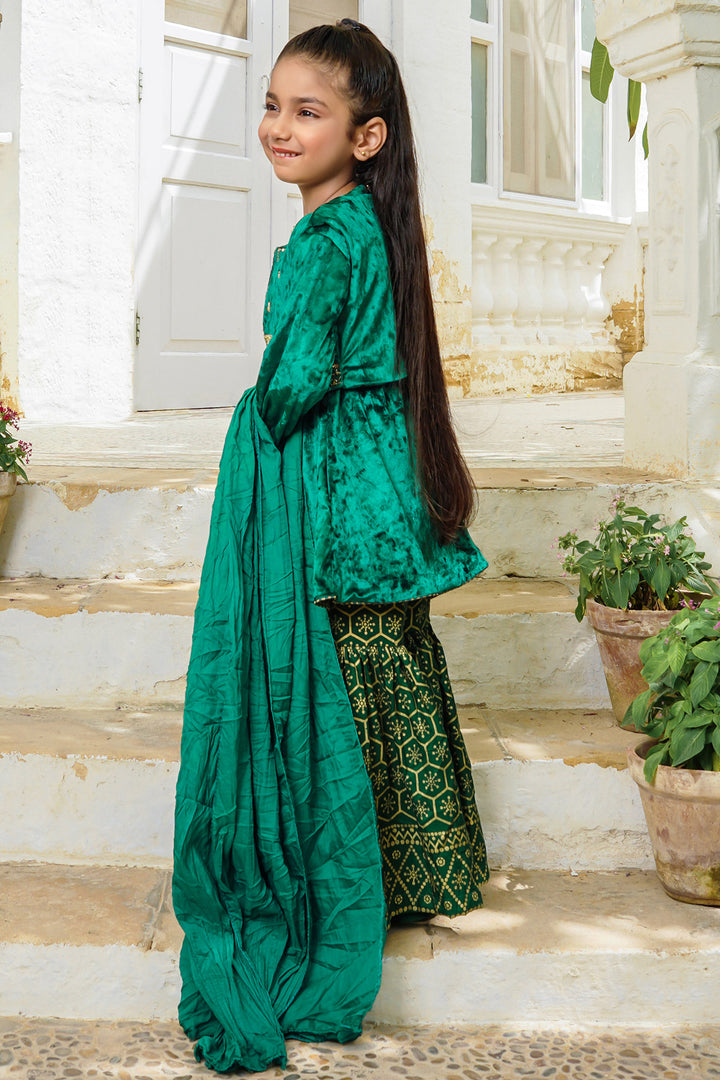 Velvet Hand Adda Work 3 Pc Suit - Wear Ochre