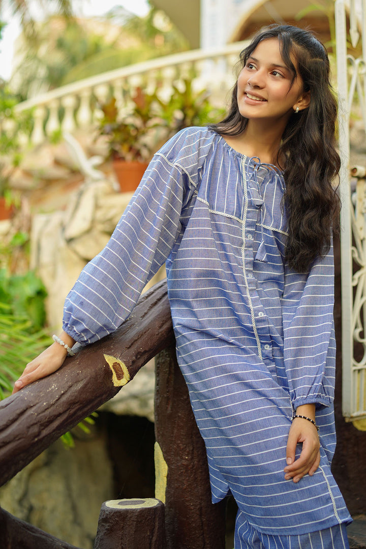 Chambray Cotton 2 Pc Suit - Wear Ochre
