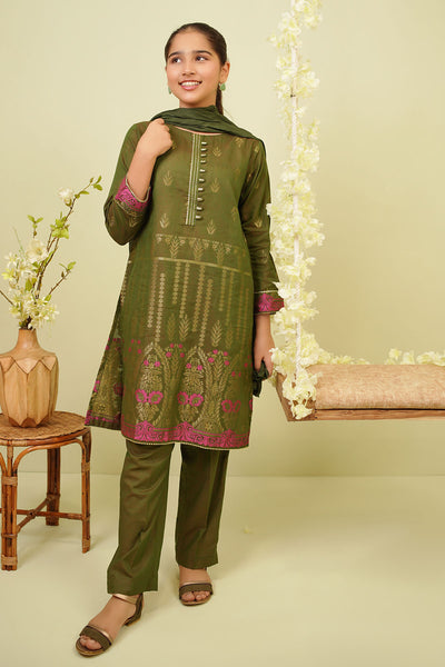 Cotton Jacquard 3 Pc Suit