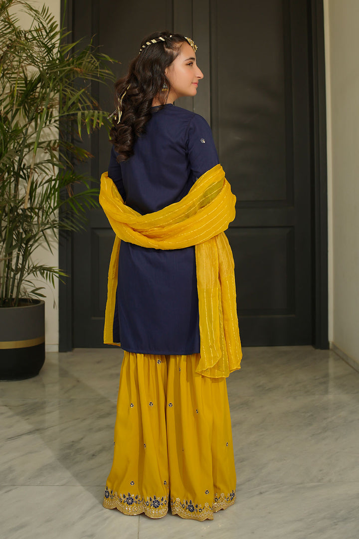 Raw Silk Embroidered 3 Pc Suit - Wear Ochre
