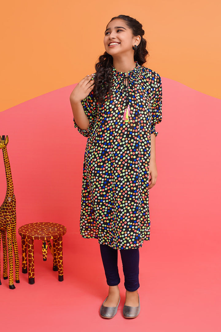 Printed Georgette Midi Dress - Wear Ochre