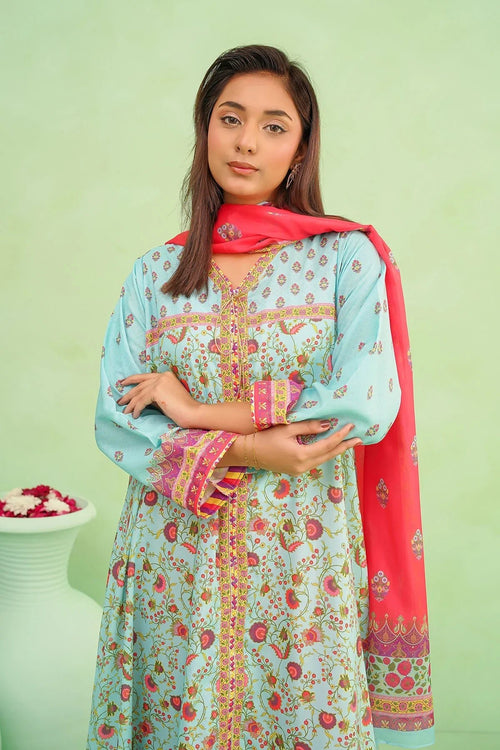 Best Women's Poly Lawn Digital Printed 3 Pc Suit - Wear Ochre -