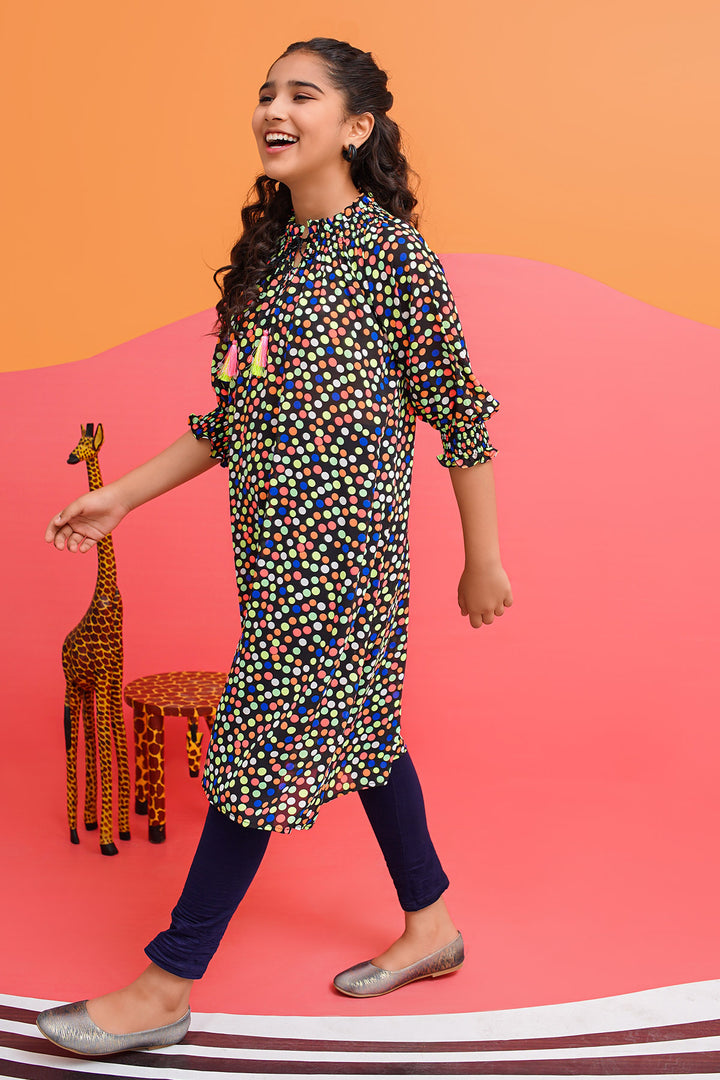 Printed Georgette Midi Dress - Wear Ochre