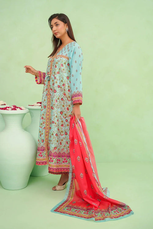 Best Women's Poly Lawn Digital Printed 3 Pc Suit - Wear Ochre -