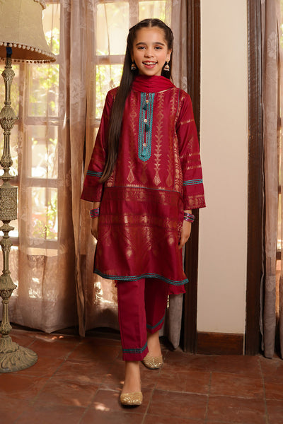Cotton Jacquard 3 Pc Suit