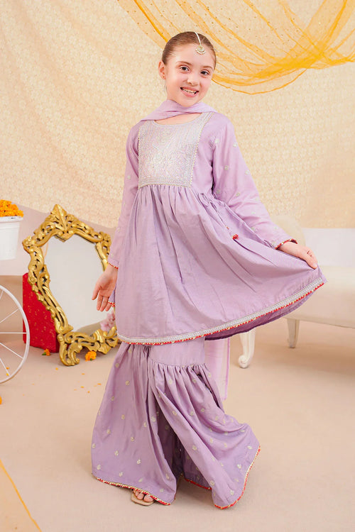 Best Cotton Silk Embroidered 3 Pc Suit - Wear Ochre -