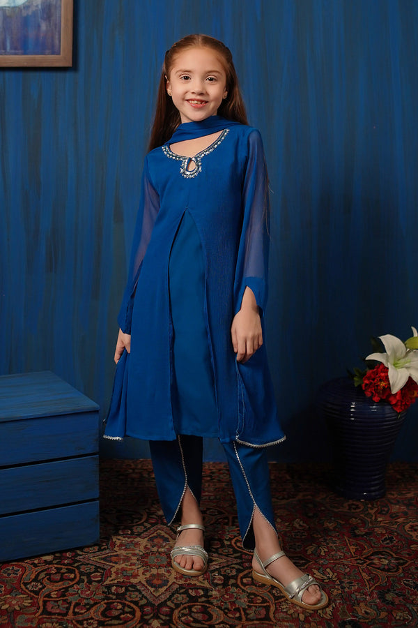 Chiffon Hand Adda Work 3 Pc Suit