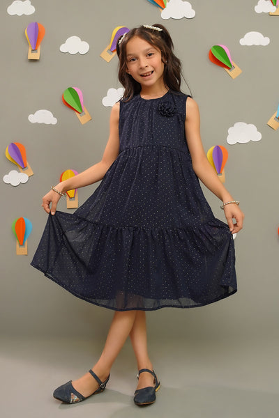 Chiffon Foil Printed Dress