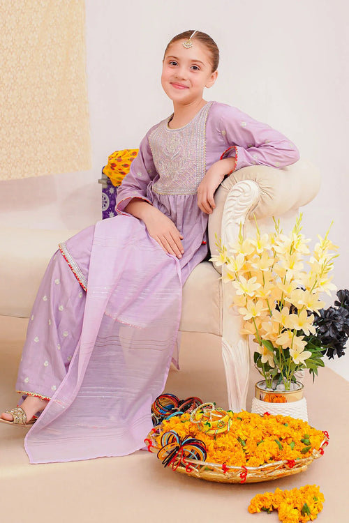 Best Cotton Silk Embroidered 3 Pc Suit - Wear Ochre -