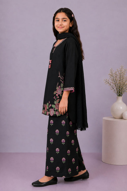 Cotton Embroidered 3 Pc Suit