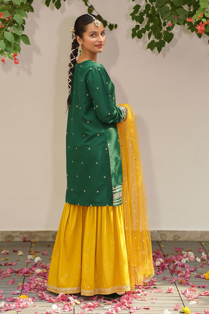 Raw Silk Embroidered 3 Pc Suit - Wear Ochre