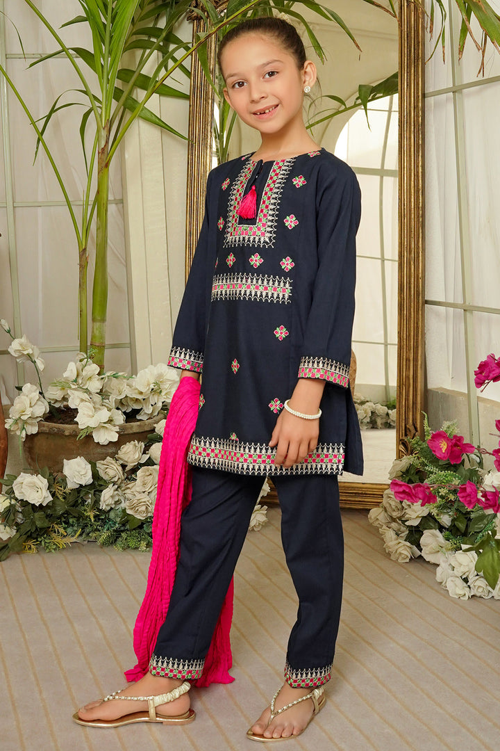 Cotton Embroidered 3 Pc Suit - Wear Ochre