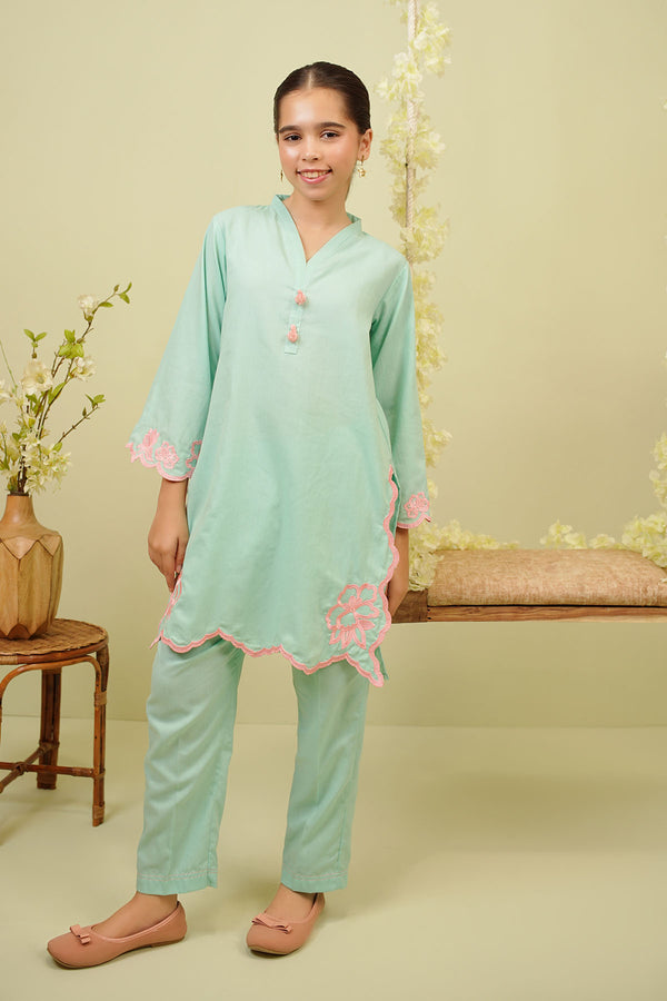 Cotton Embroidered 2 Pc Suit