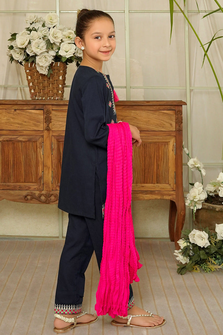 Cotton Embroidered 3 Pc Suit - Wear Ochre