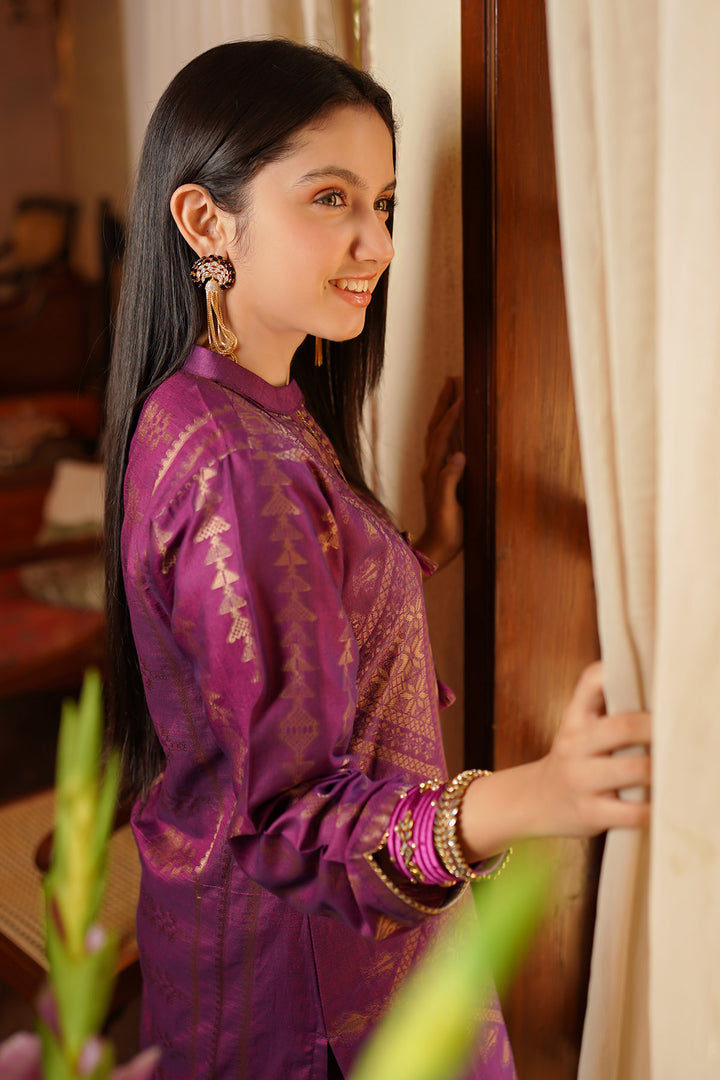 Cotton Jacquard 3 Pc Suit - Wear Ochre