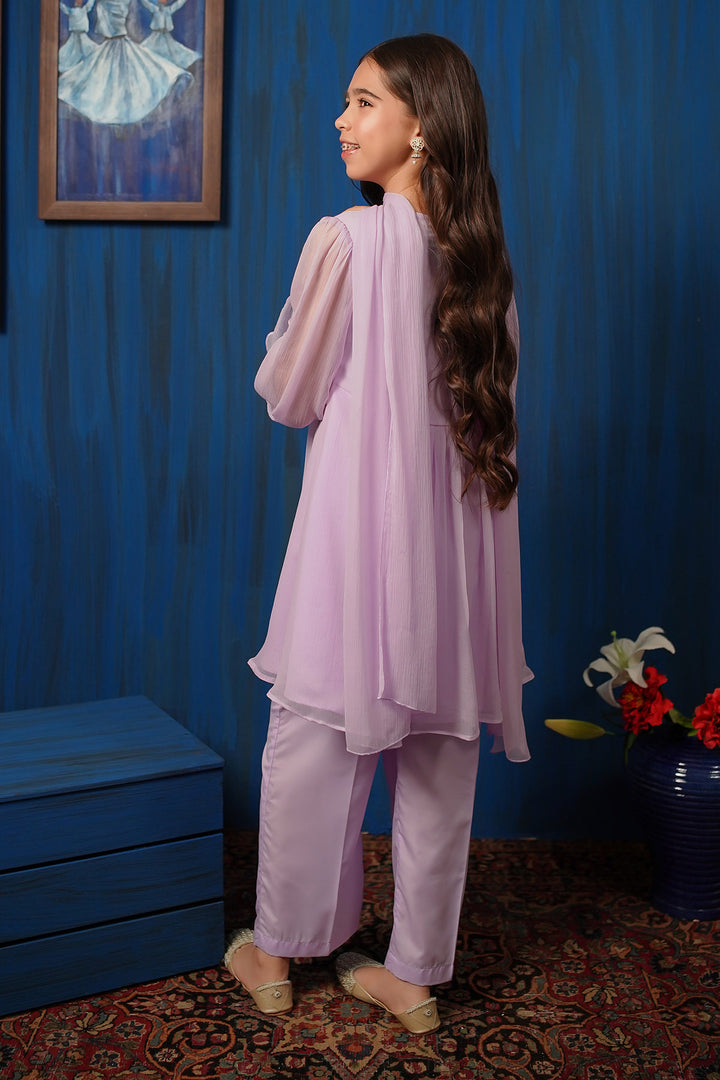 Chiffon Hand Adda Work 3 Pc Suit - Wear Ochre