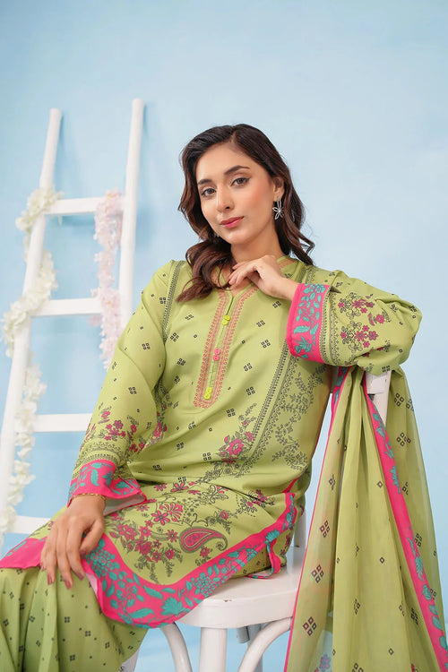 Best Women's Poly Lawn Digital Printed 3 Pc Suit - Wear Ochre -