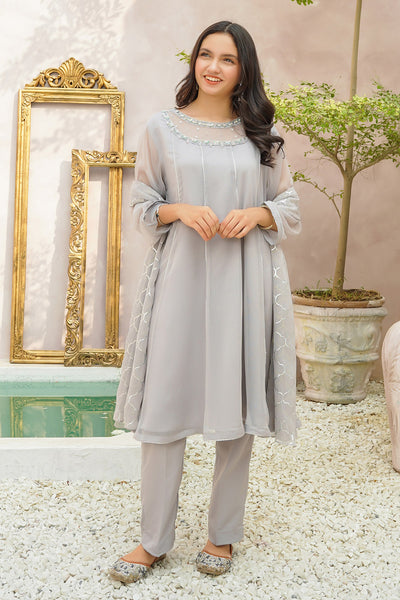 Chiffon Hand Adda Work 3 Pc Suit