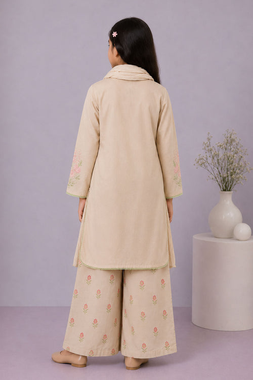 Cotton Embroidered 3 Pc Suit
