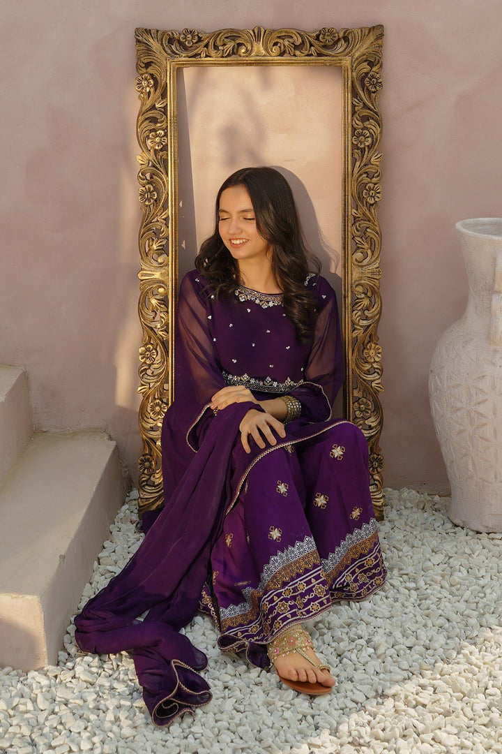 Chiffon Hand Adda Work 3 Pc Suit - Wear Ochre