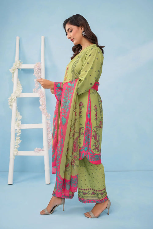 Best Women's Poly Lawn Digital Printed 3 Pc Suit - Wear Ochre -