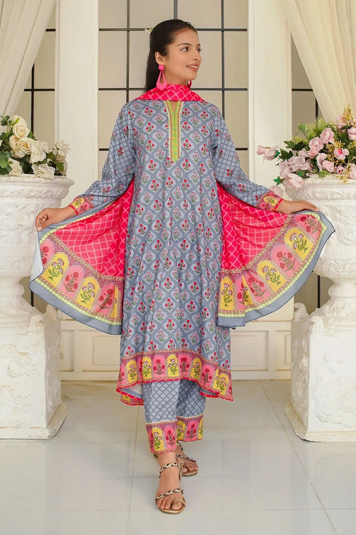 Best Swiss Lawn Digital Printed 3 Pc Suit - Wear Ochre -