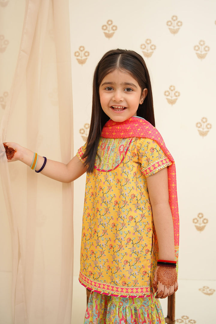 Swiss Lawn Digital Printed 3 Pc Suit - Wear Ochre
