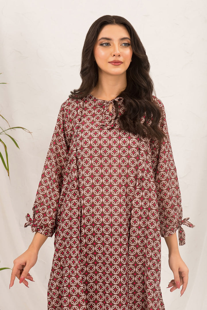 Swiss Lawn Digital Printed 2 Pc Suit - Wear Ochre