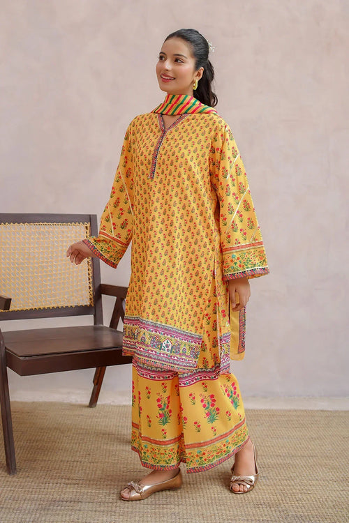 Best Swiss Lawn Digital Printed 3 Pc Suit - Wear Ochre -