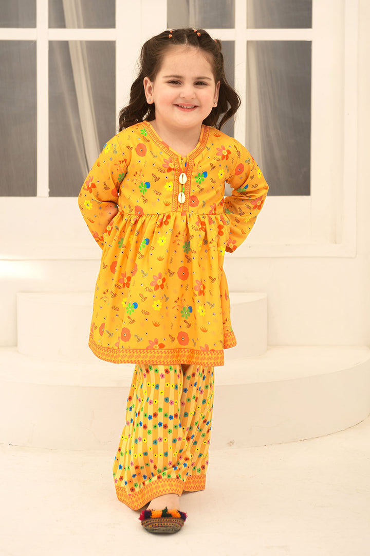 Herringbone Digital Printed 2 Pc Suit - Wear Ochre